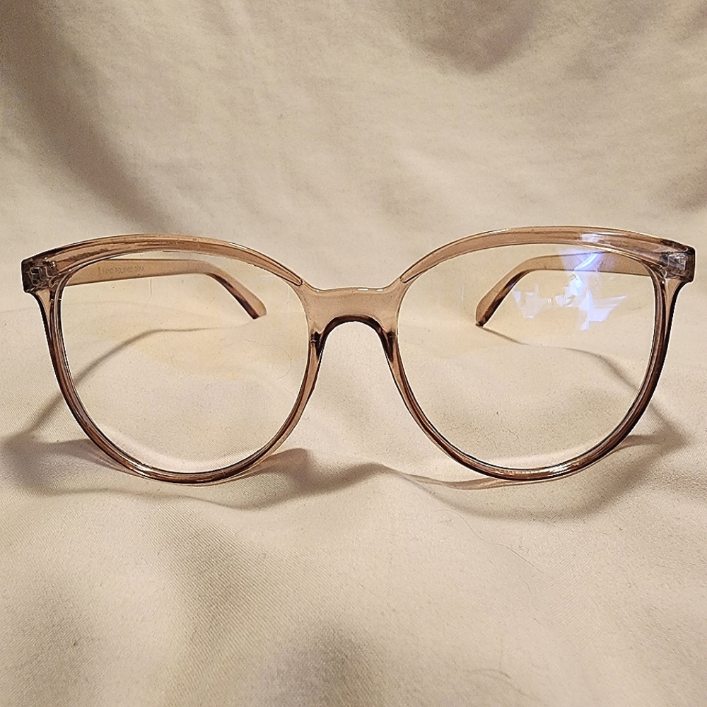💛 Blue light blocking glasses with smokey beige acetate rims